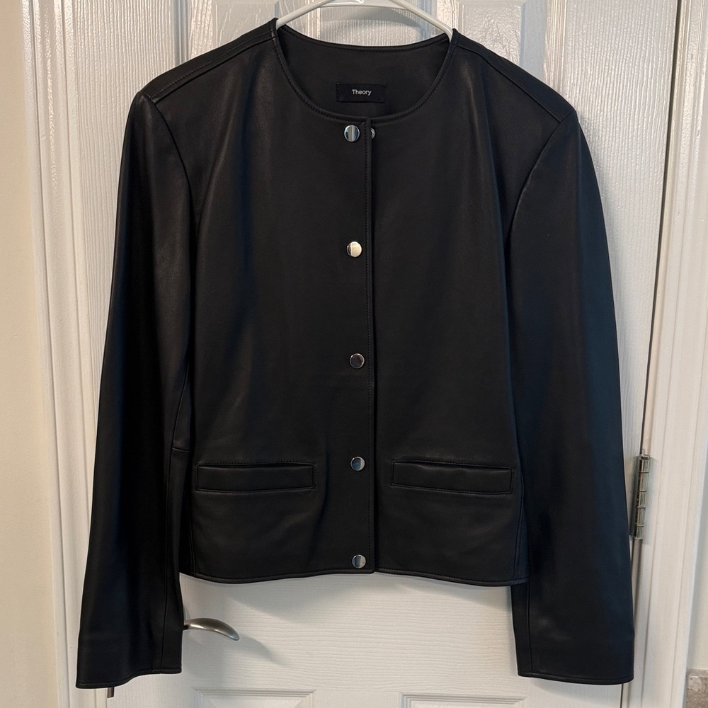Theory Midnight Black Leather Jacket